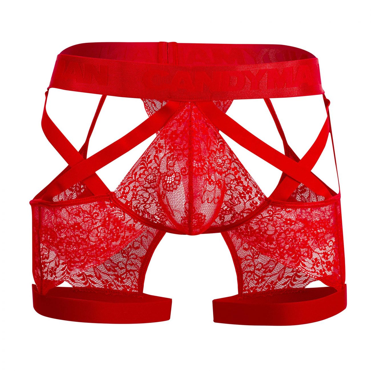 CandyMan 99502 Lace Garter Trunks Red