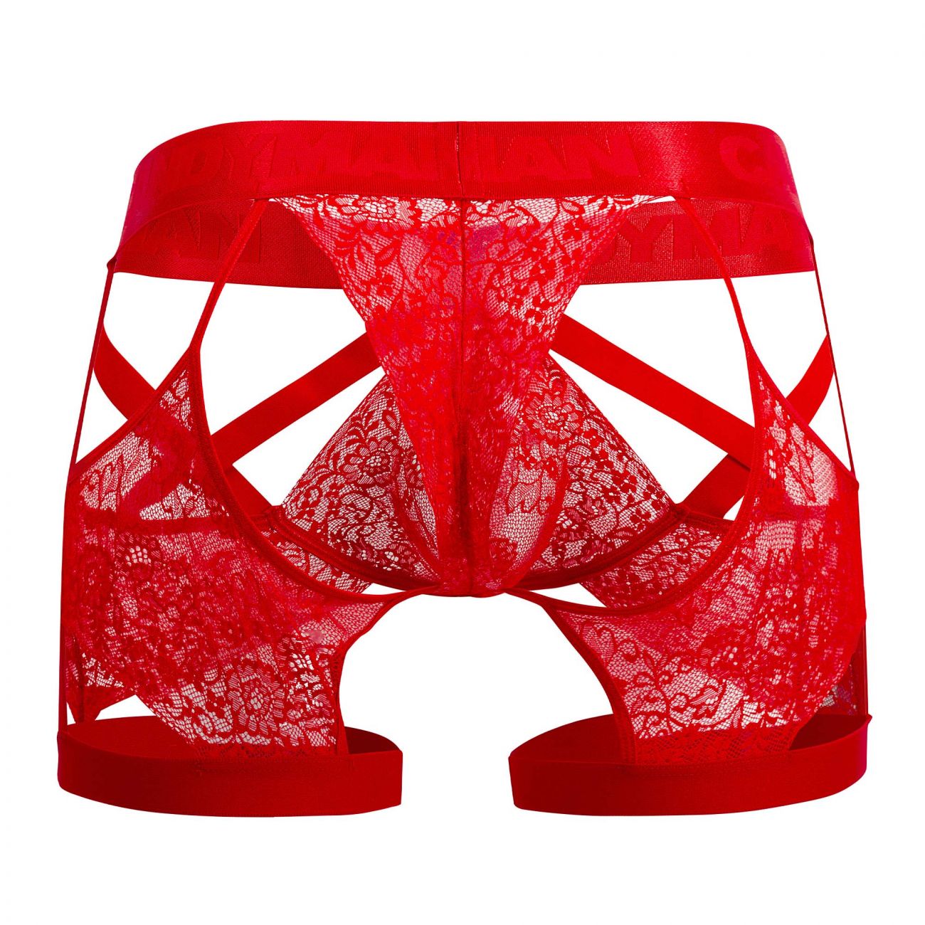 CandyMan 99502 Lace Garter Trunks Red