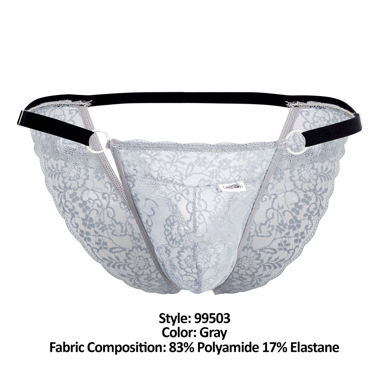 CandyMan 99503 Peekaboo Lace Bikini Gray
