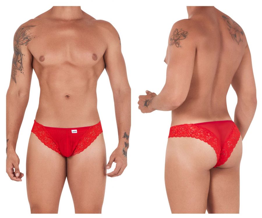 JCSTK - CandyMan 99506 Mesh-Lace Thongs Red