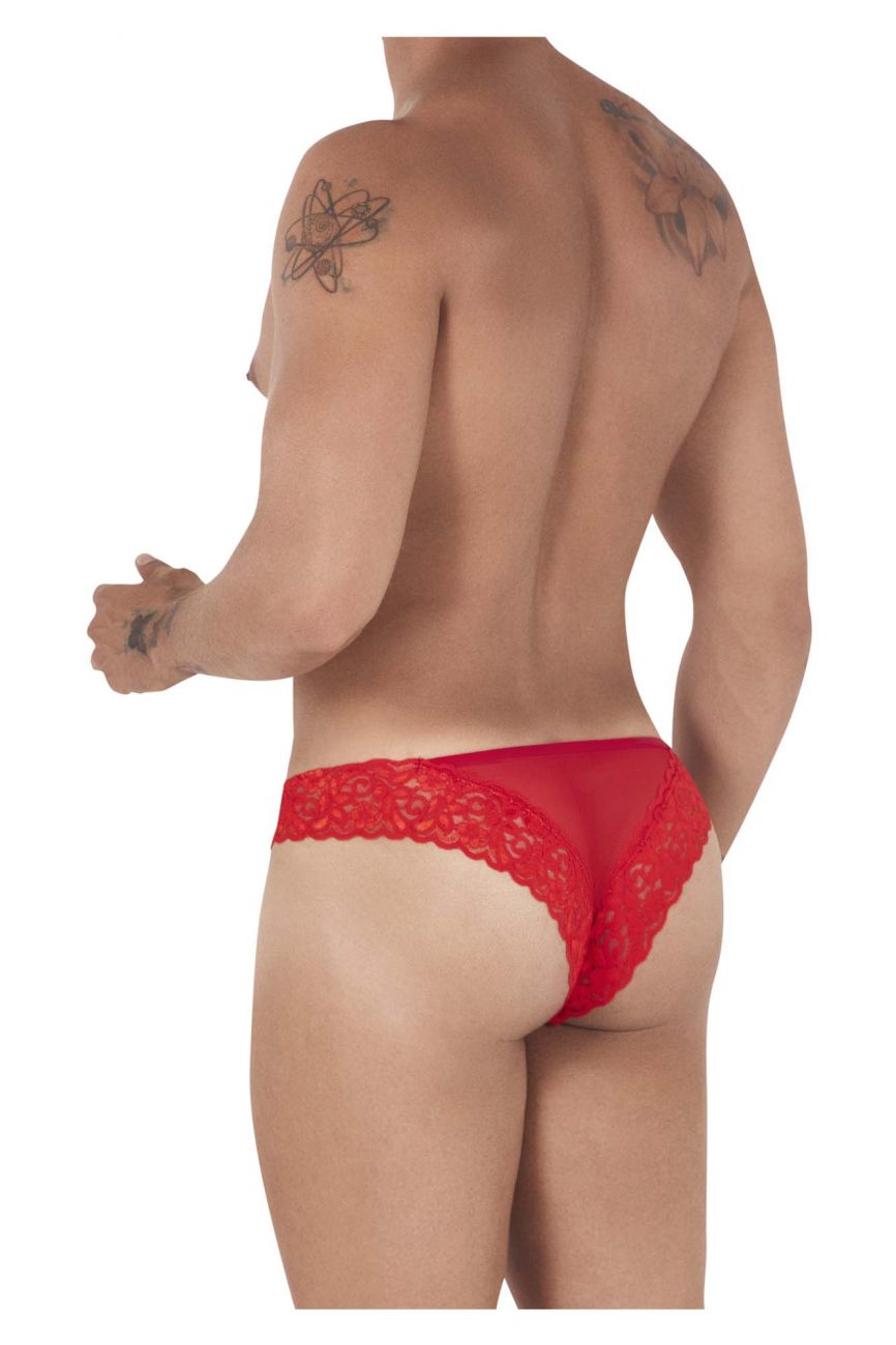 JCSTK - CandyMan 99506 Mesh-Lace Thongs Red