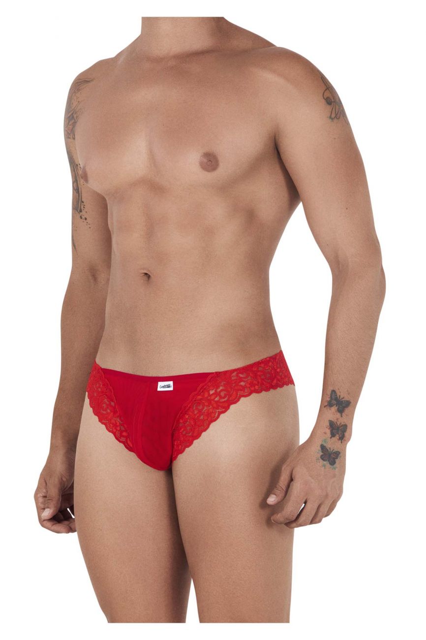 JCSTK - CandyMan 99506 Mesh-Lace Thongs Red