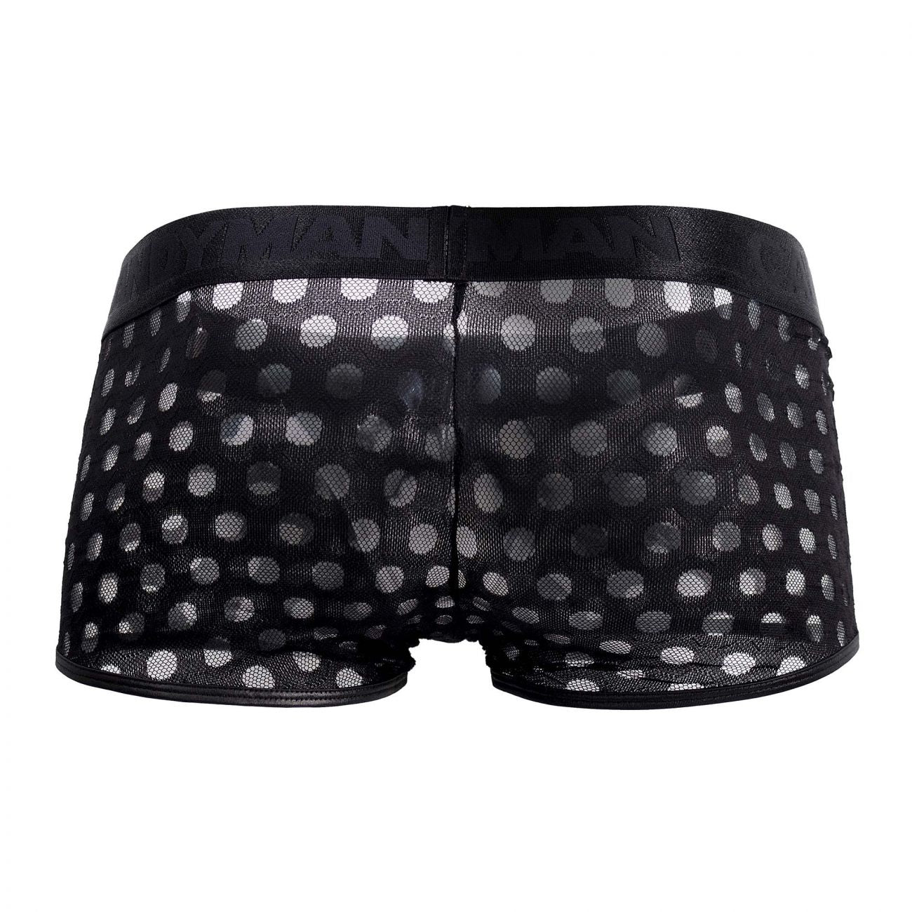 CandyMan 99511X Polka Mesh Trunks Black Plus Sizes