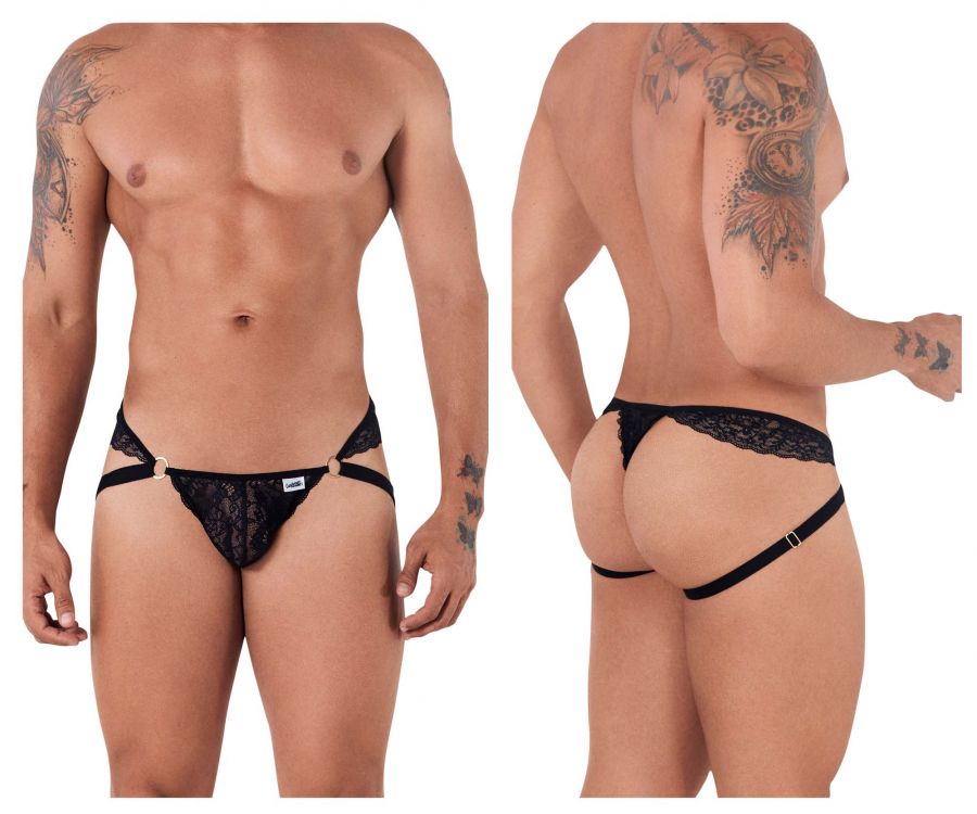 SALE - CandyMan 99514 Lace Jockstrap-Thongs Black