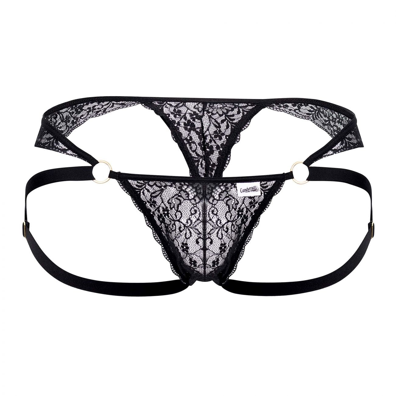 SALE - CandyMan 99514 Lace Jockstrap-Thongs Black