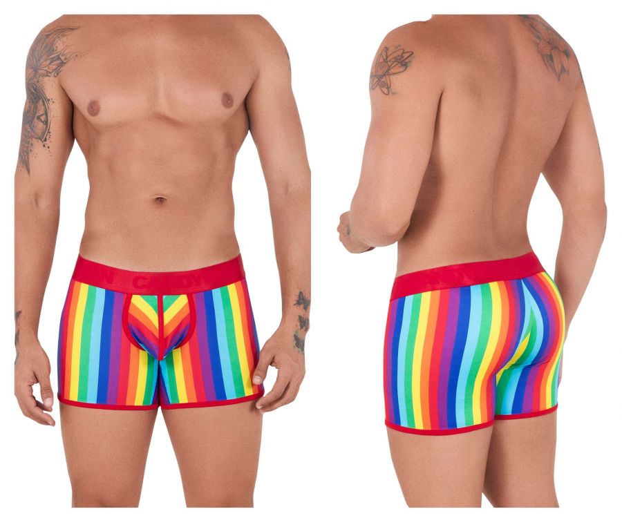 CandyMan 99515 Pride Happy Trunks Rainbow Print