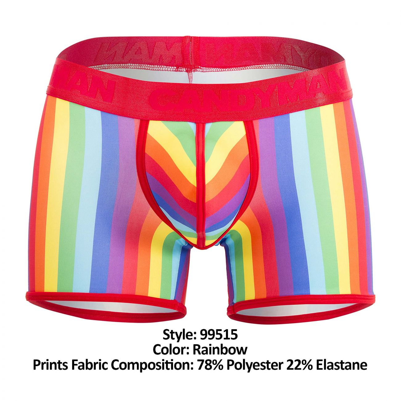 CandyMan 99515 Pride Happy Trunks Rainbow Print