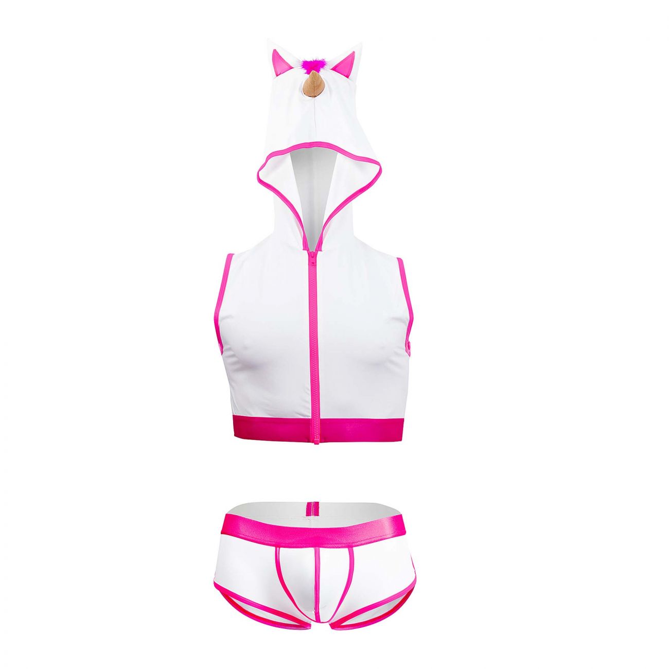 CandyMan 99520 Unicorn Hoodie and Trunks Set White