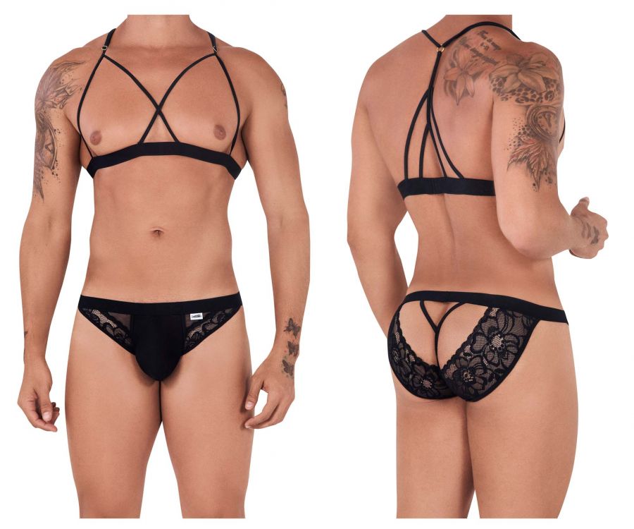 CandyMan 99521 Lace Cut-Out Set Black
