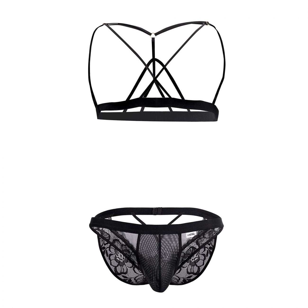 CandyMan 99521 Lace Cut-Out Set Black