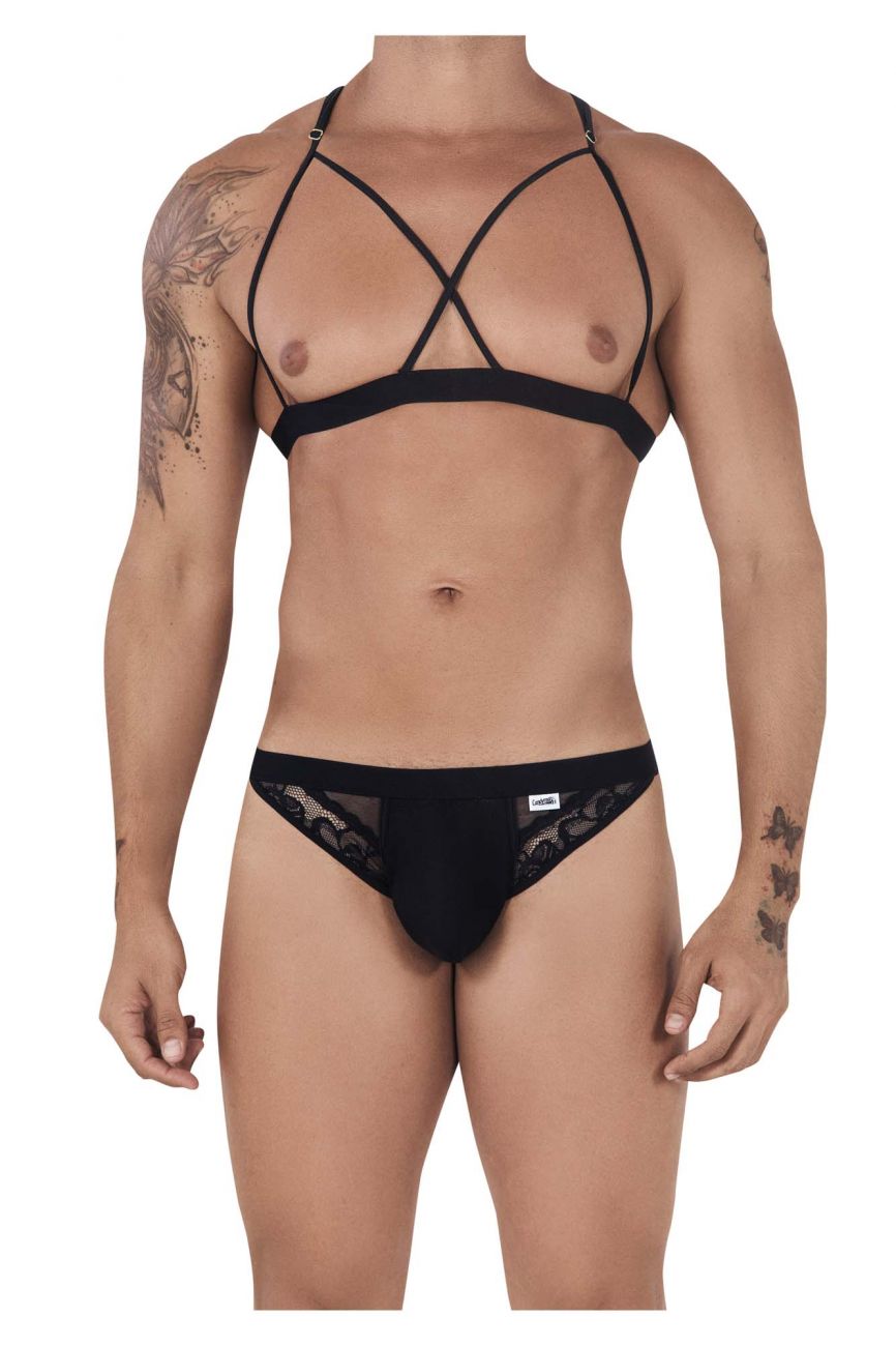 CandyMan 99521 Lace Cut-Out Set Black