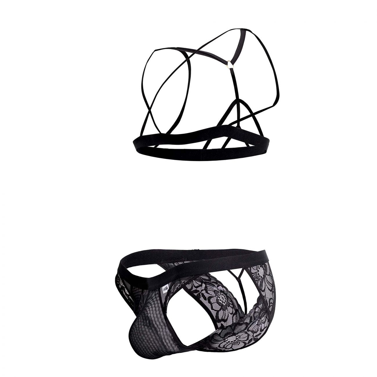 CandyMan 99521 Lace Cut-Out Set Black