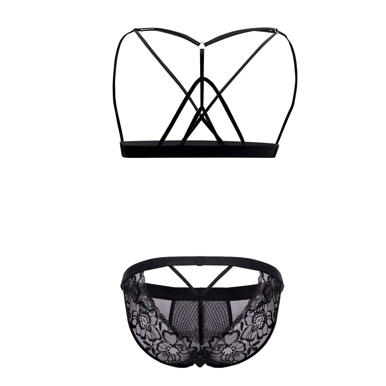 CandyMan 99521 Lace Cut-Out Set Black