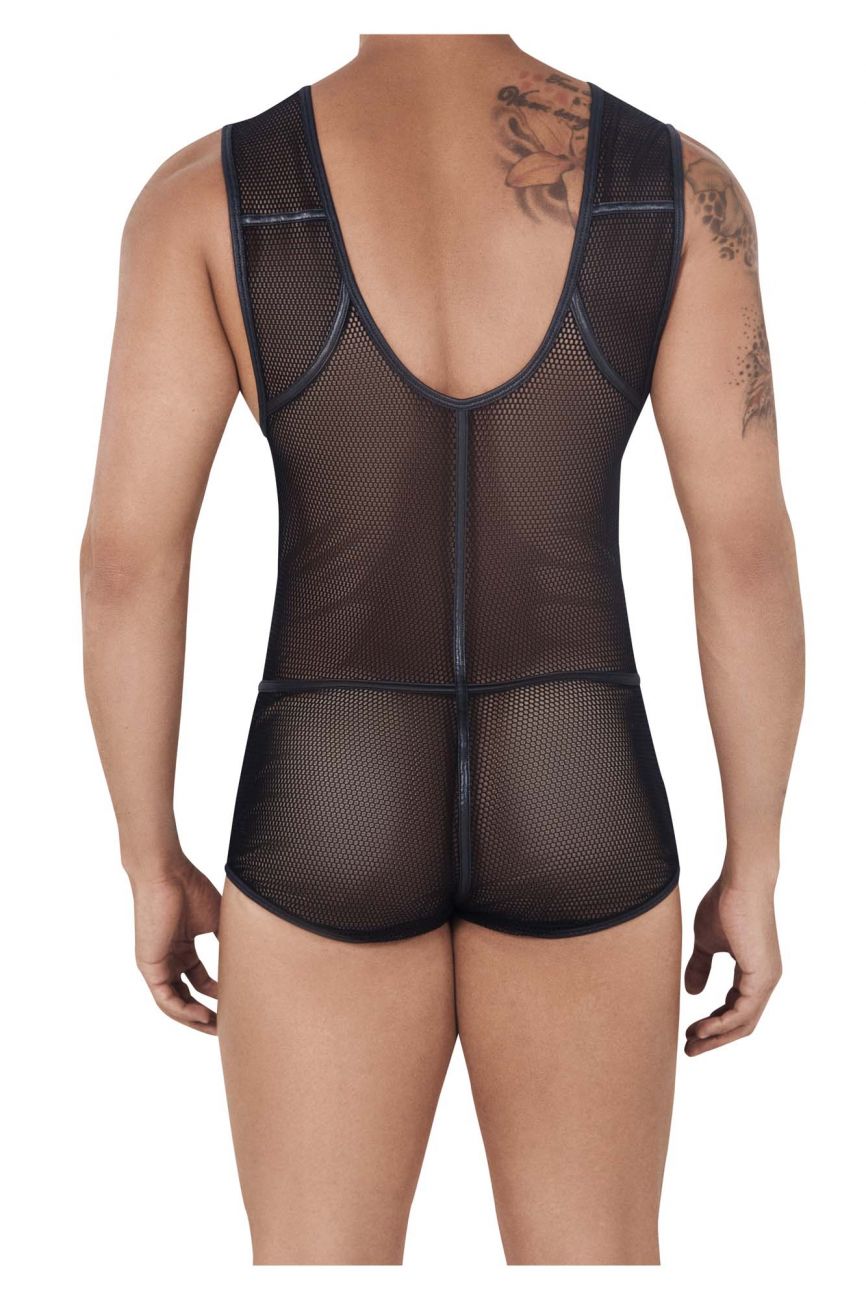 CandyMan 99528 Mesh Bodysuit Trunks Black