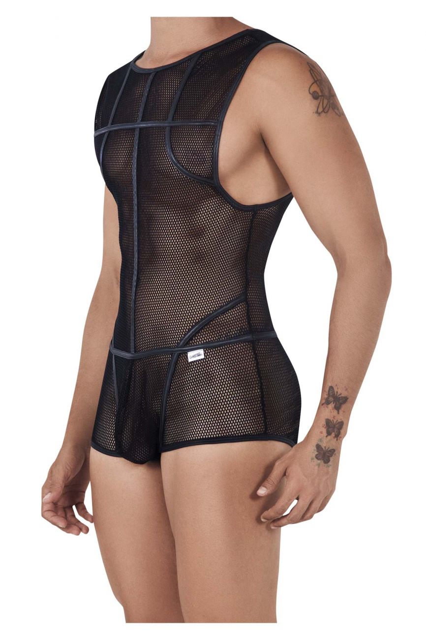 CandyMan 99528 Mesh Bodysuit Trunks Black