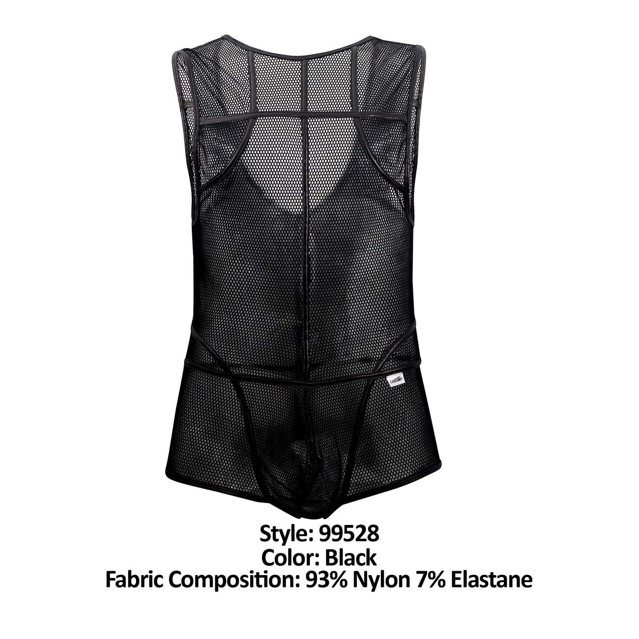 CandyMan 99528 Mesh Bodysuit Trunks Black