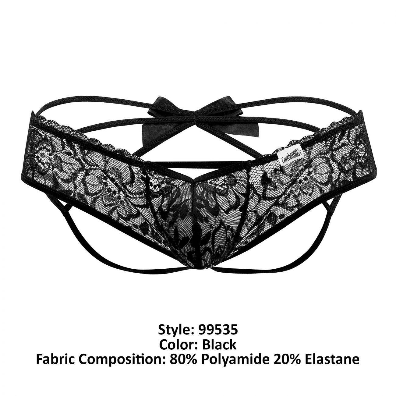 CandyMan 99535 Bow Jockstrap Black