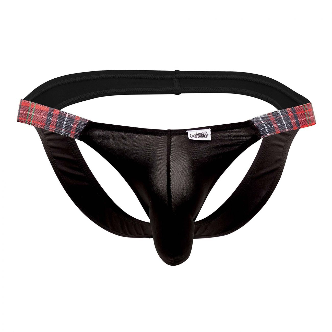 CandyMan 99536X Bikini Jockstrap Black Red Print Plus Sizes