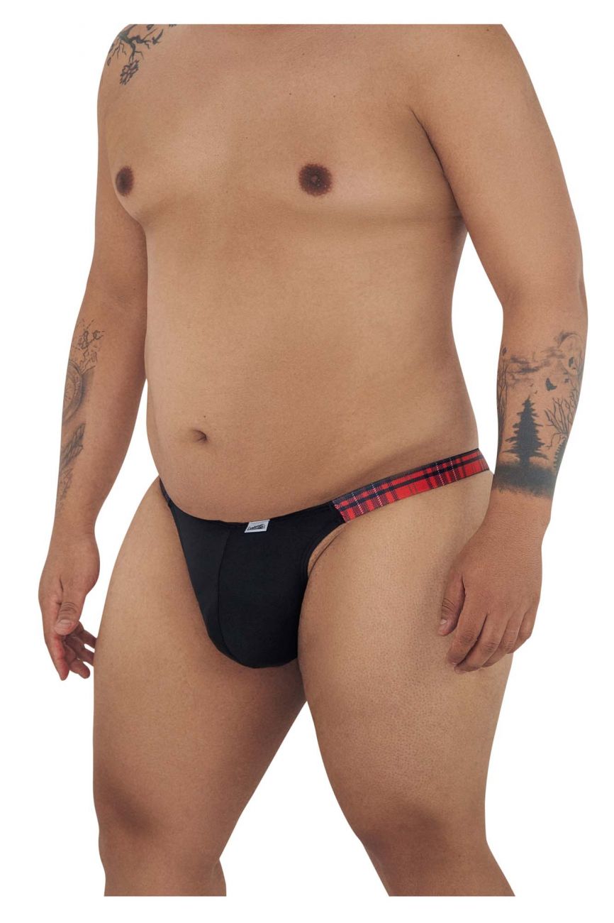 CandyMan 99536X Bikini Jockstrap Black Red Print Plus Sizes