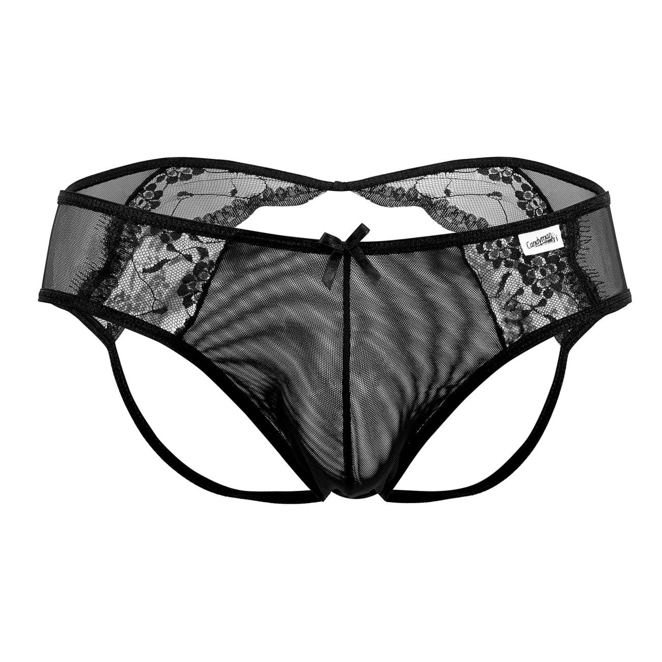 JCSTK - CandyMan 99538 Sexy Lace Jockstrap Black