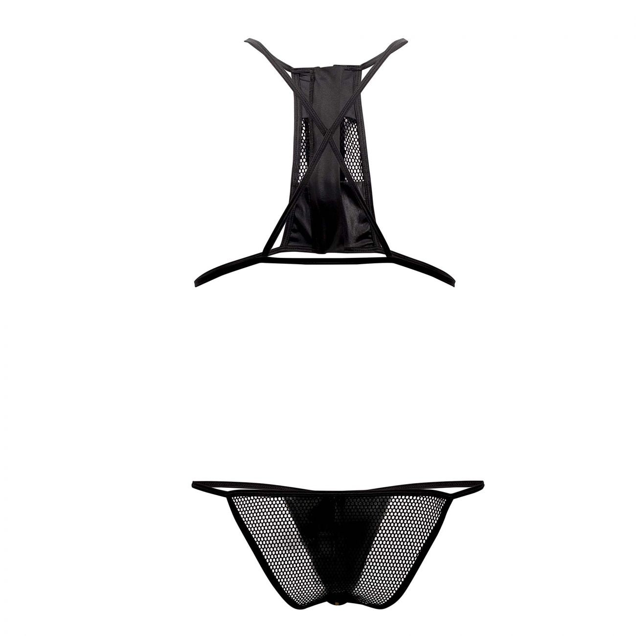 CandyMan 99540 Zipper Bikini-Harness Set Black