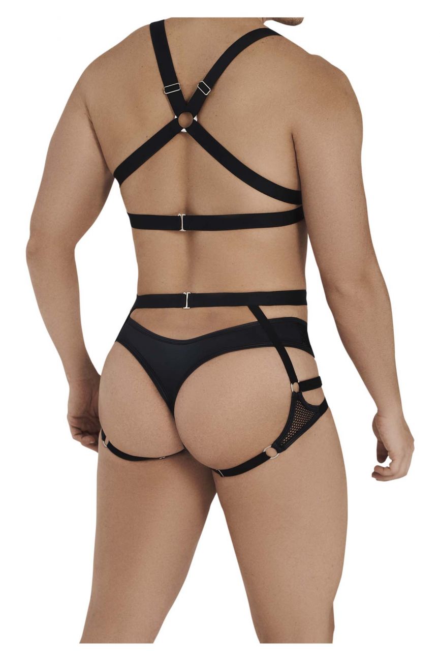 CandyMan 99546 Harness-Thongs Outfit Black