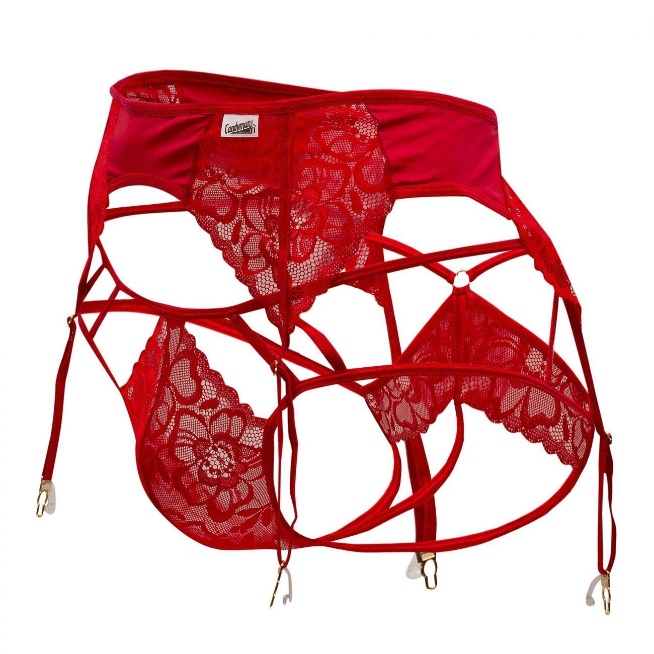 JCSTK - CandyMan 99550 Lace Garter-Jockstrap Outfit Red
