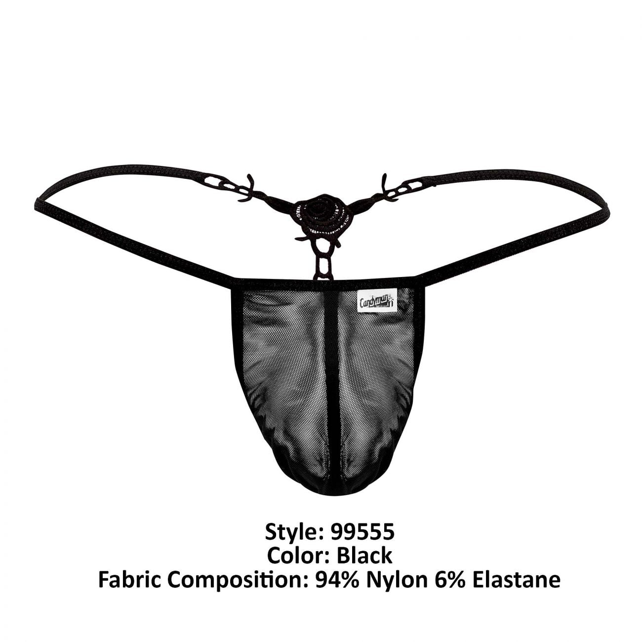 CandyMan 99555 Rose G-String Black