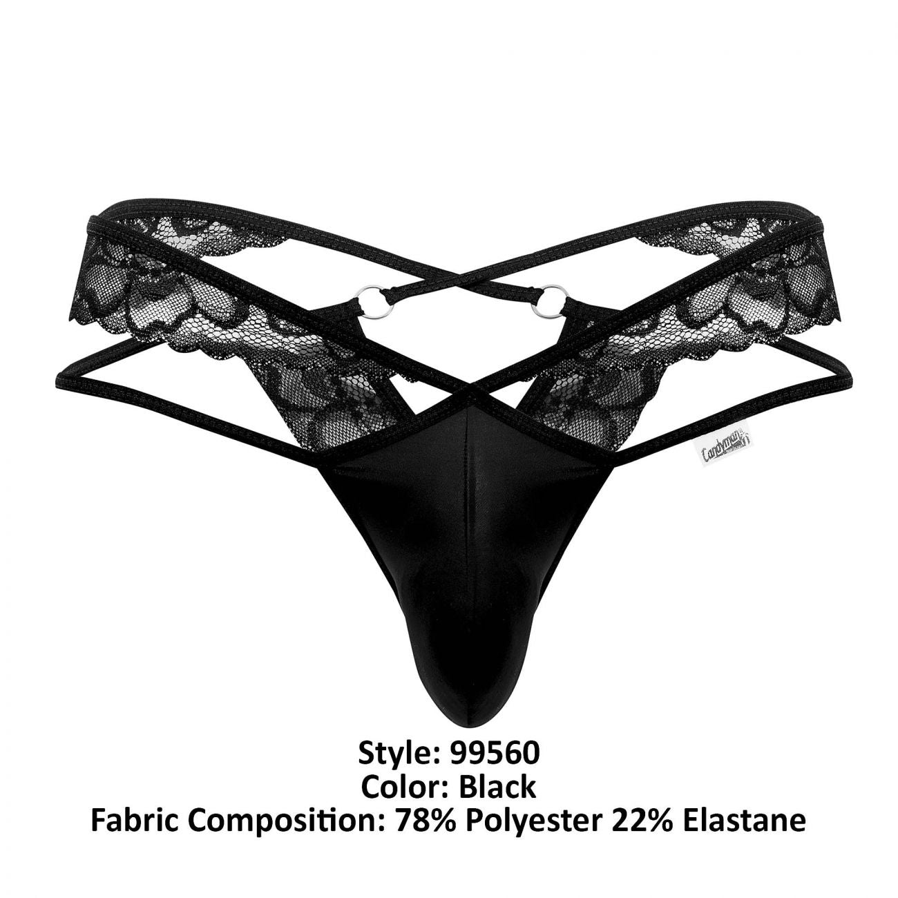 CandyMan 99560 Lace Thongs Black