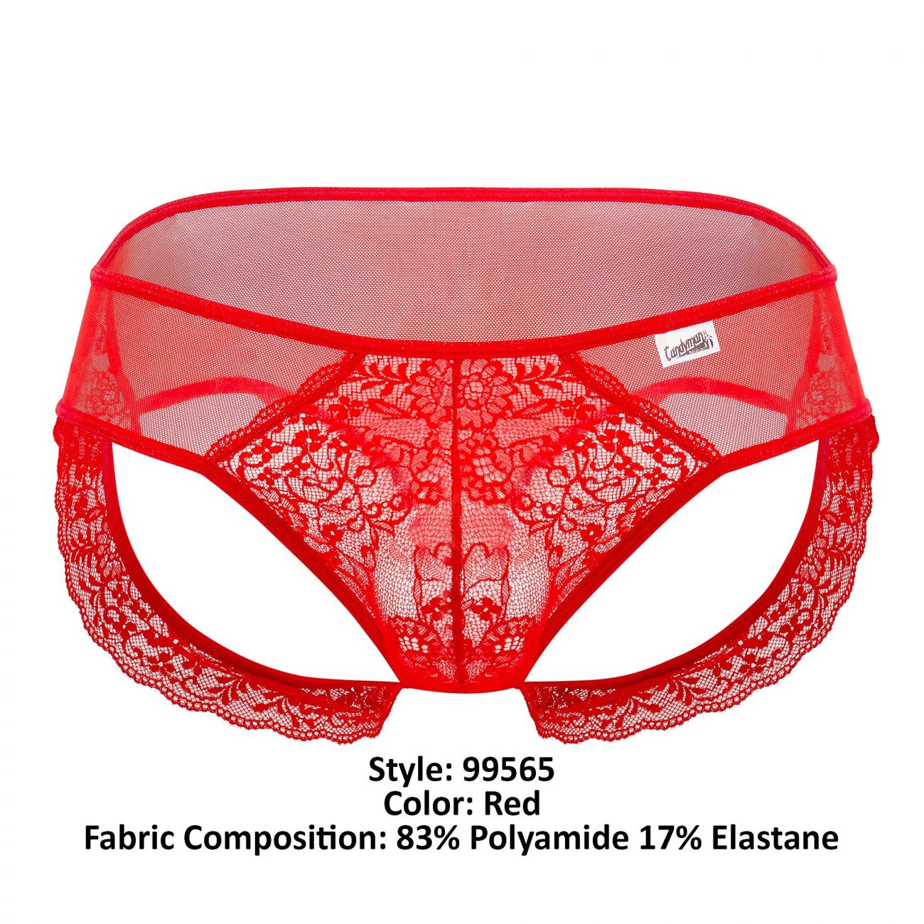 CandyMan 99565 Mesh-Lace Thongs Red