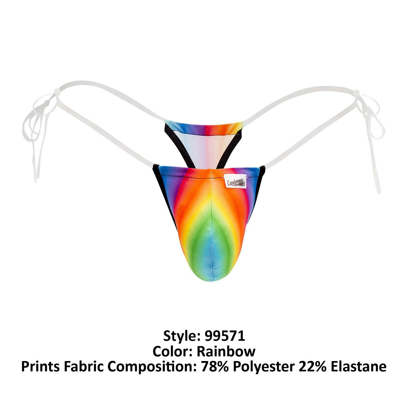 JCSTK - CandyMan 99571 Invisible Strap Micro G-String Rainbow Print