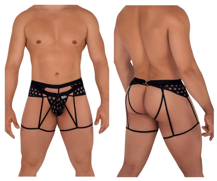 CandyMan 99577 Mesh Garter Jockstrap Black