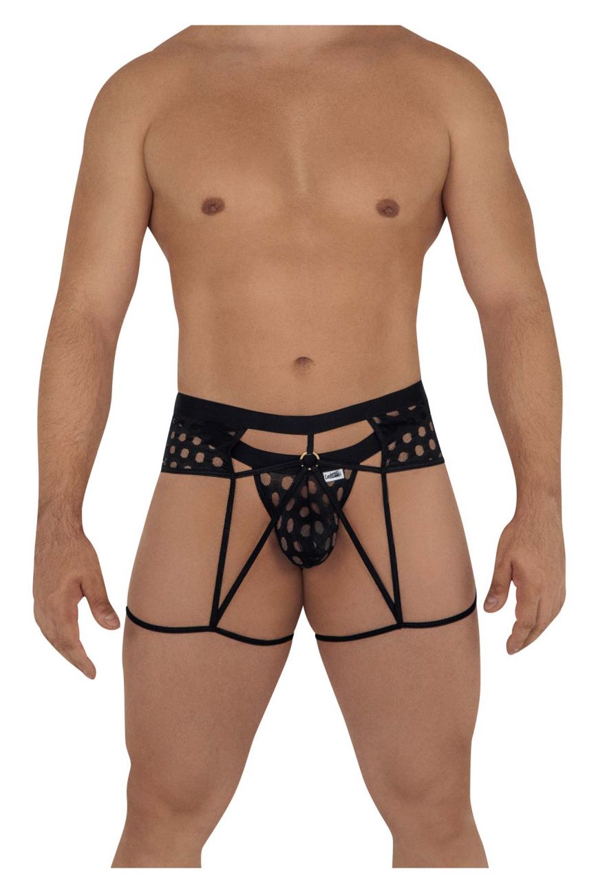 CandyMan 99577 Mesh Garter Jockstrap Black