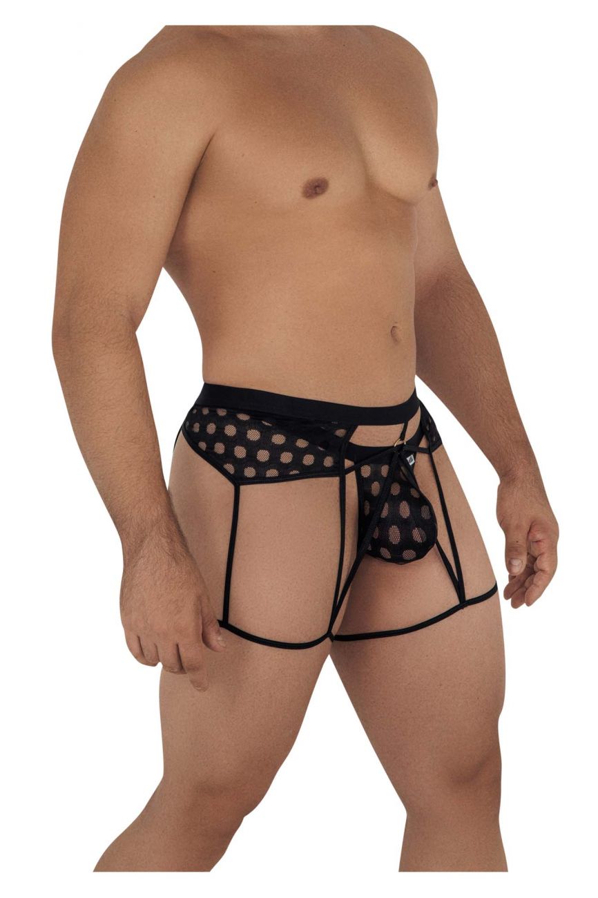 CandyMan 99577 Mesh Garter Jockstrap Black