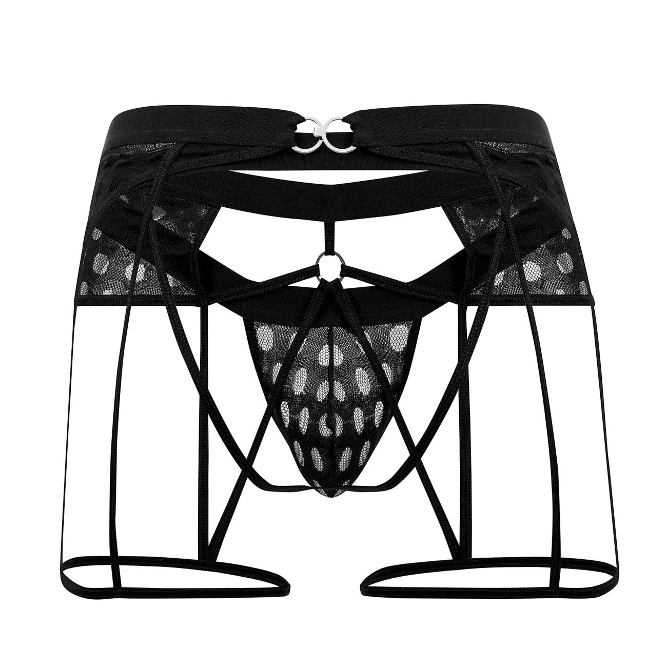 CandyMan 99577 Mesh Garter Jockstrap Black