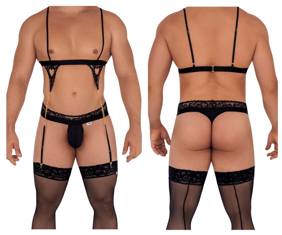 CandyMan 99581 Harness-Thongs Outfit Black