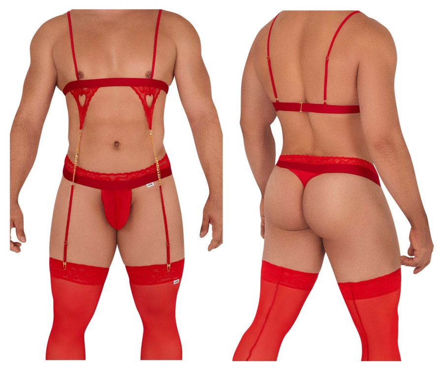 CandyMan 99581 Harness-Thongs Outfit Red