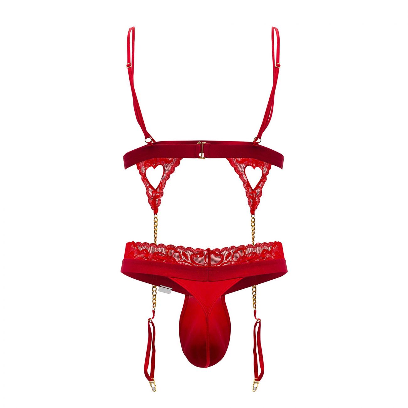 CandyMan 99581 Harness-Thongs Outfit Red