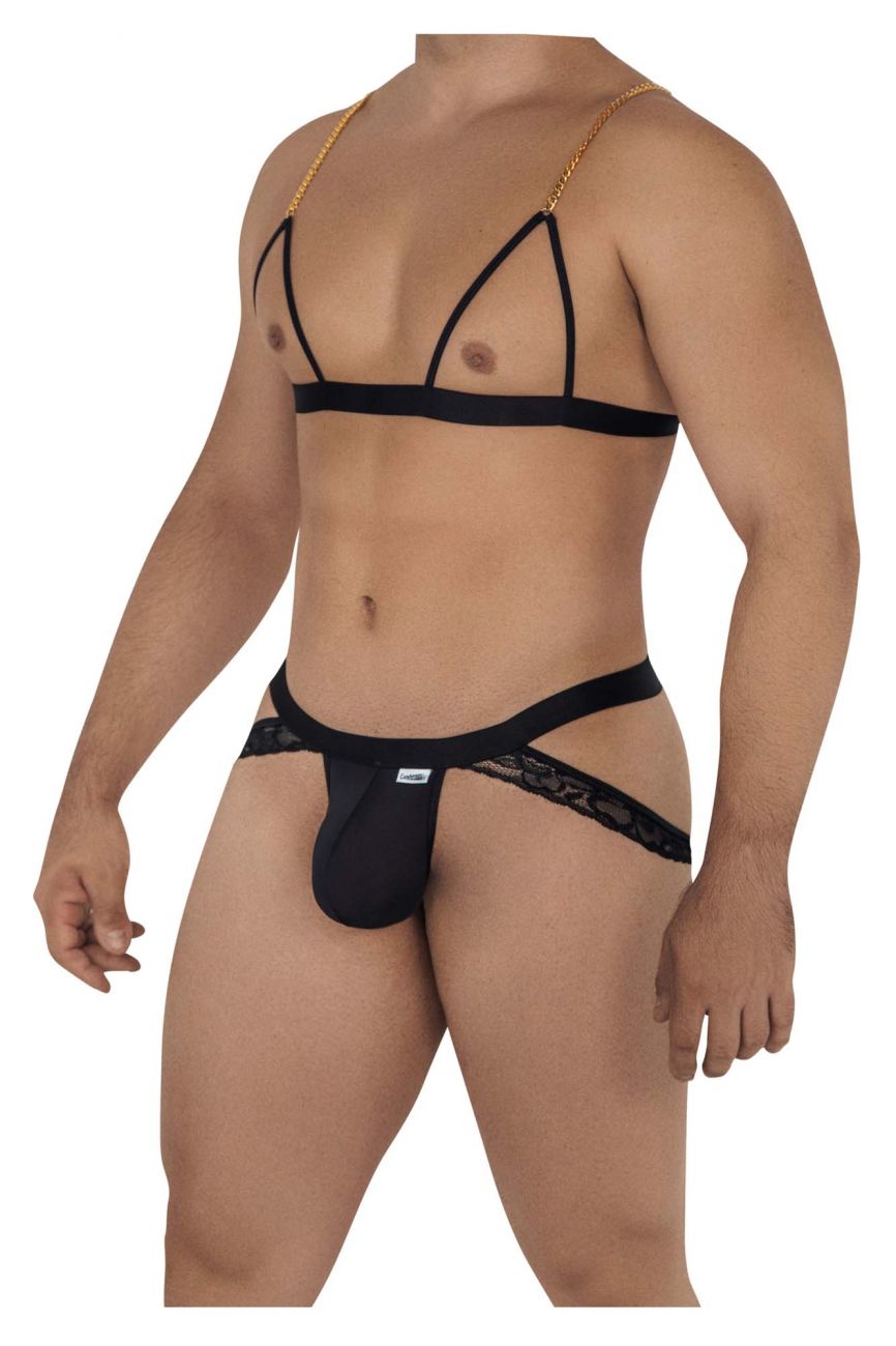 CandyMan 99582 Harness-Jockstrap Outfit Black
