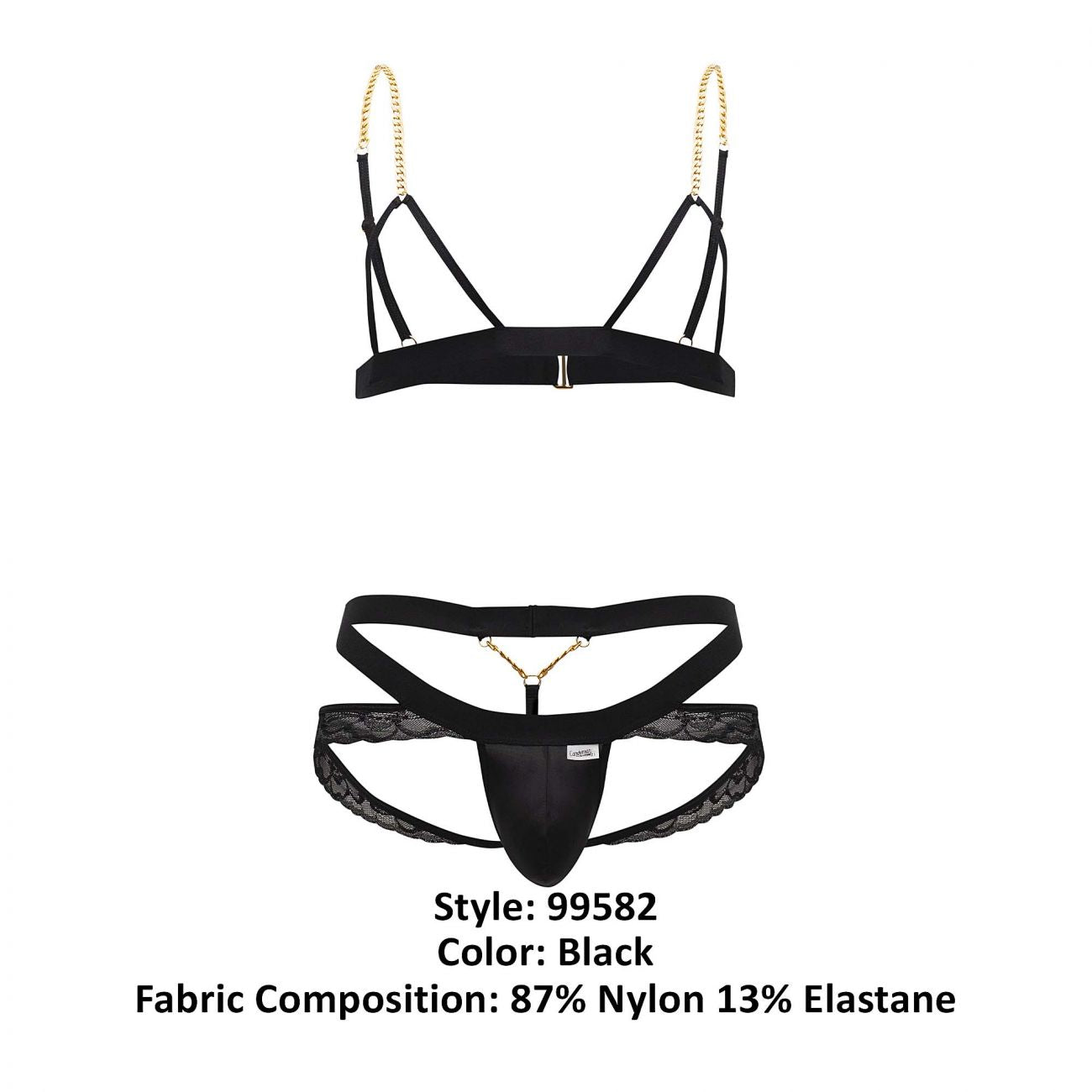 CandyMan 99582 Harness-Jockstrap Outfit Black
