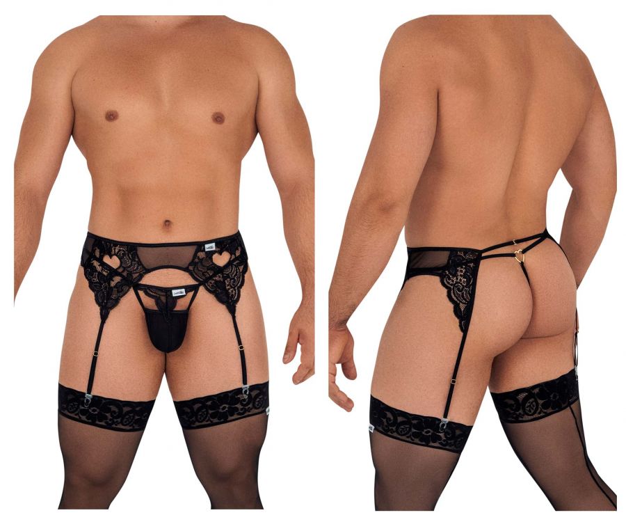 CandyMan 99589 Lace Garter G-String Black