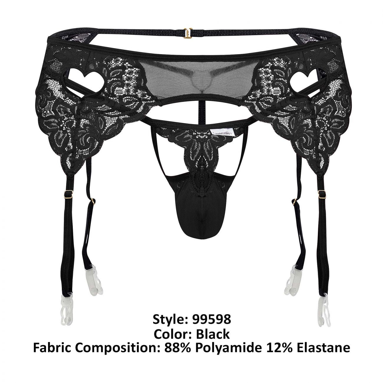 CandyMan 99589 Lace Garter G-String Black