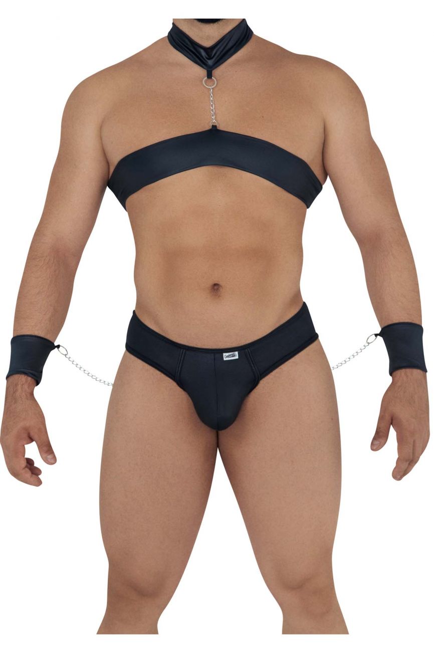 CandyMan 99592 Harness-Thongs Outfit Black