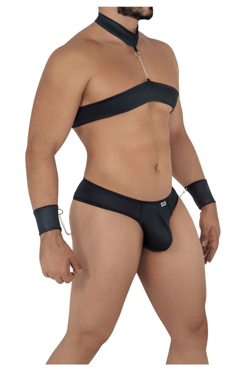 JCSTK - CandyMan 99592 Harness-Thongs Outfit Black