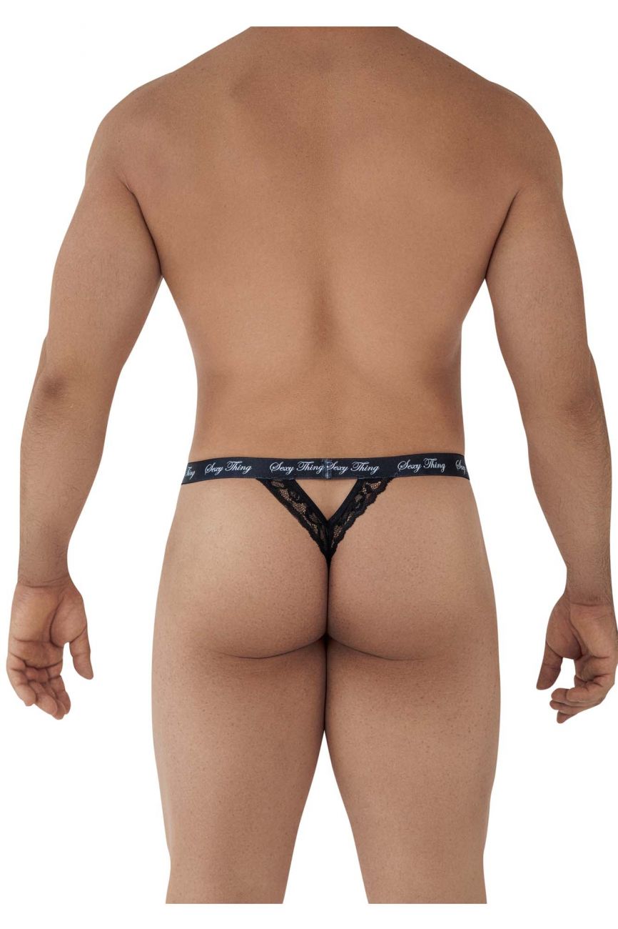 CandyMan 99594 Sexy Thing Lace Thongs Black