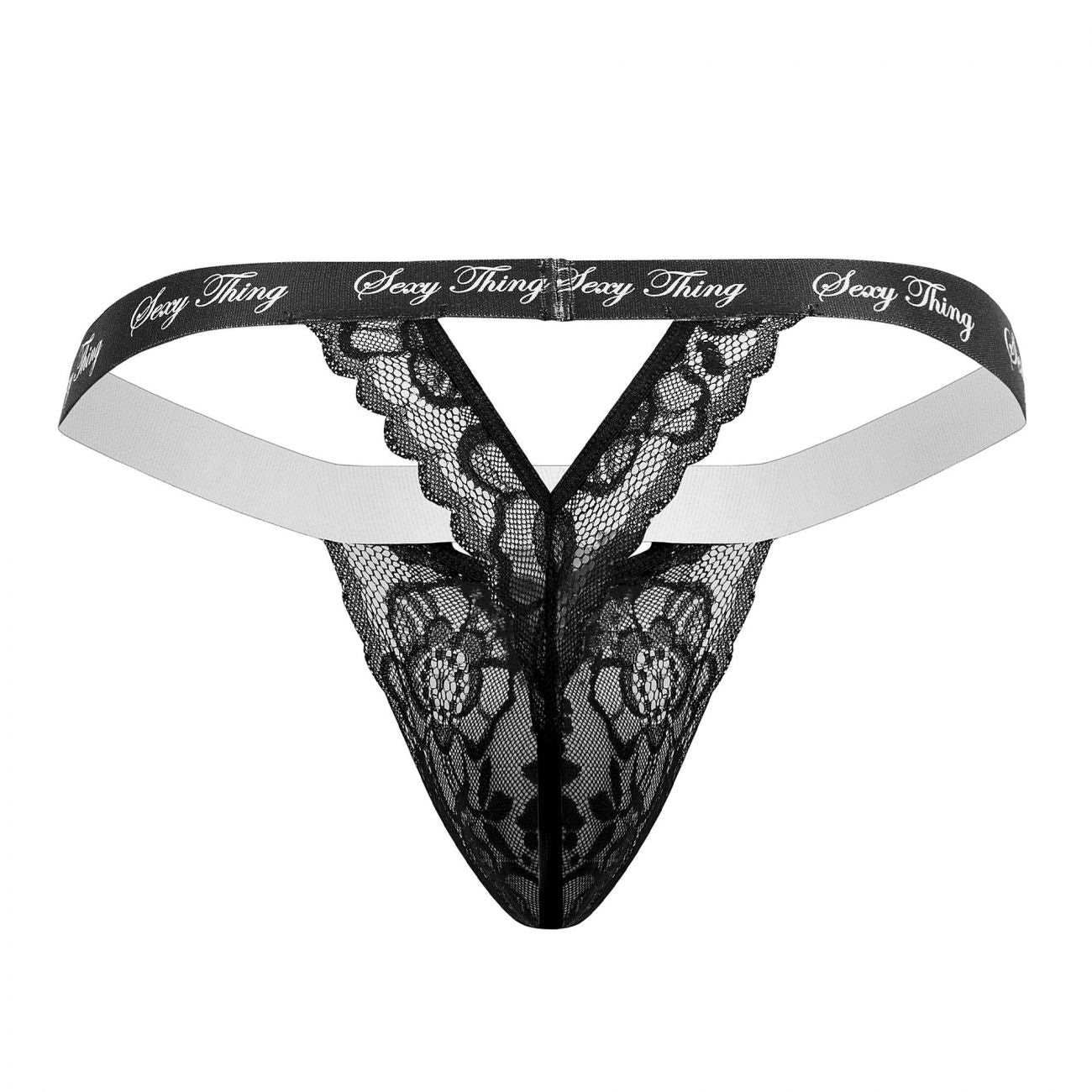 CandyMan 99594 Sexy Thing Lace Thongs Black