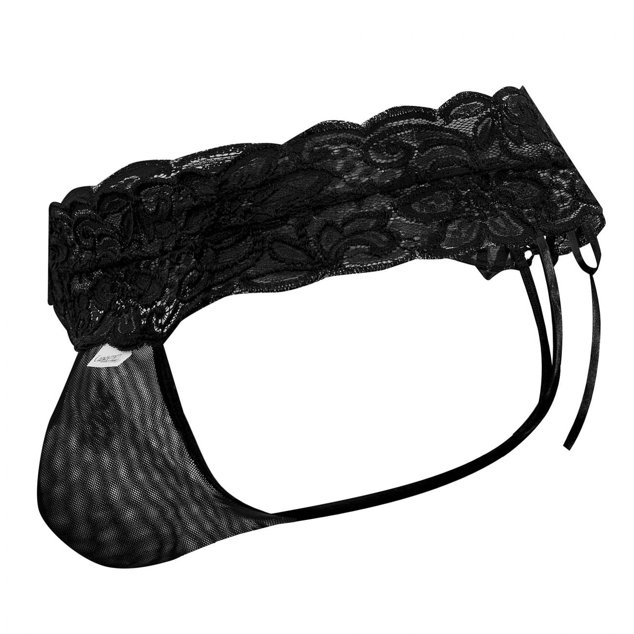 CandyMan 99595 Floral Lace Thongs Black