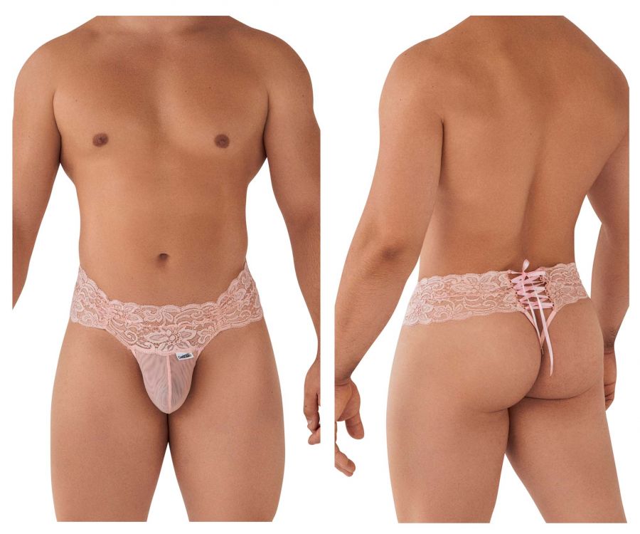 CandyMan 99595 Floral Lace Thongs Rose