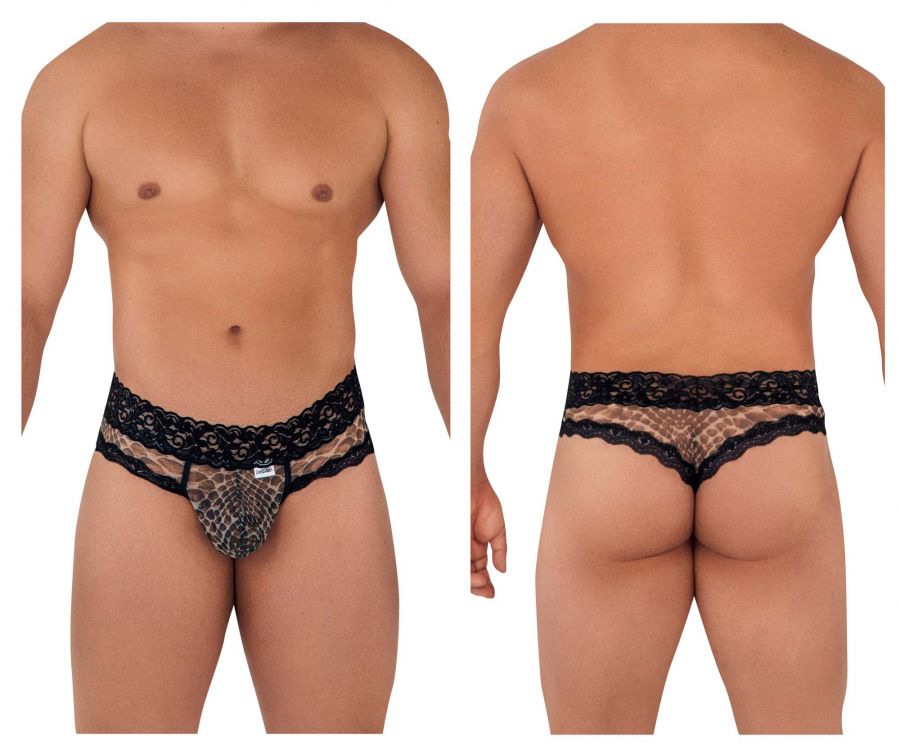 CandyMan 99596 Mesh-Lace Thongs Snake Print