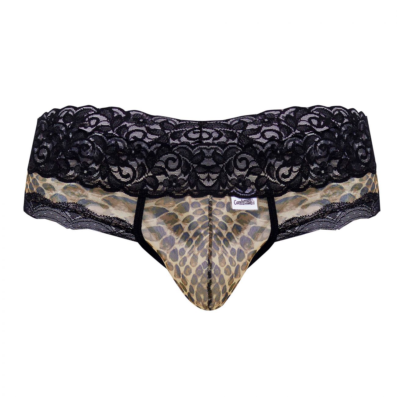 CandyMan 99596 Mesh-Lace Thongs Snake Print